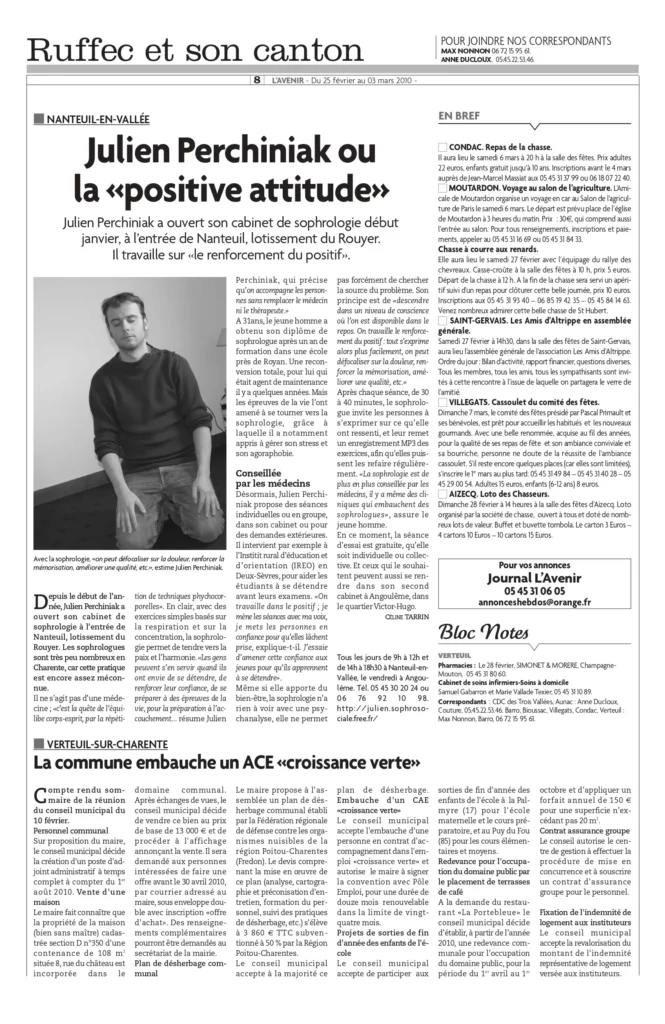 Julien Perchiniak dans la presse